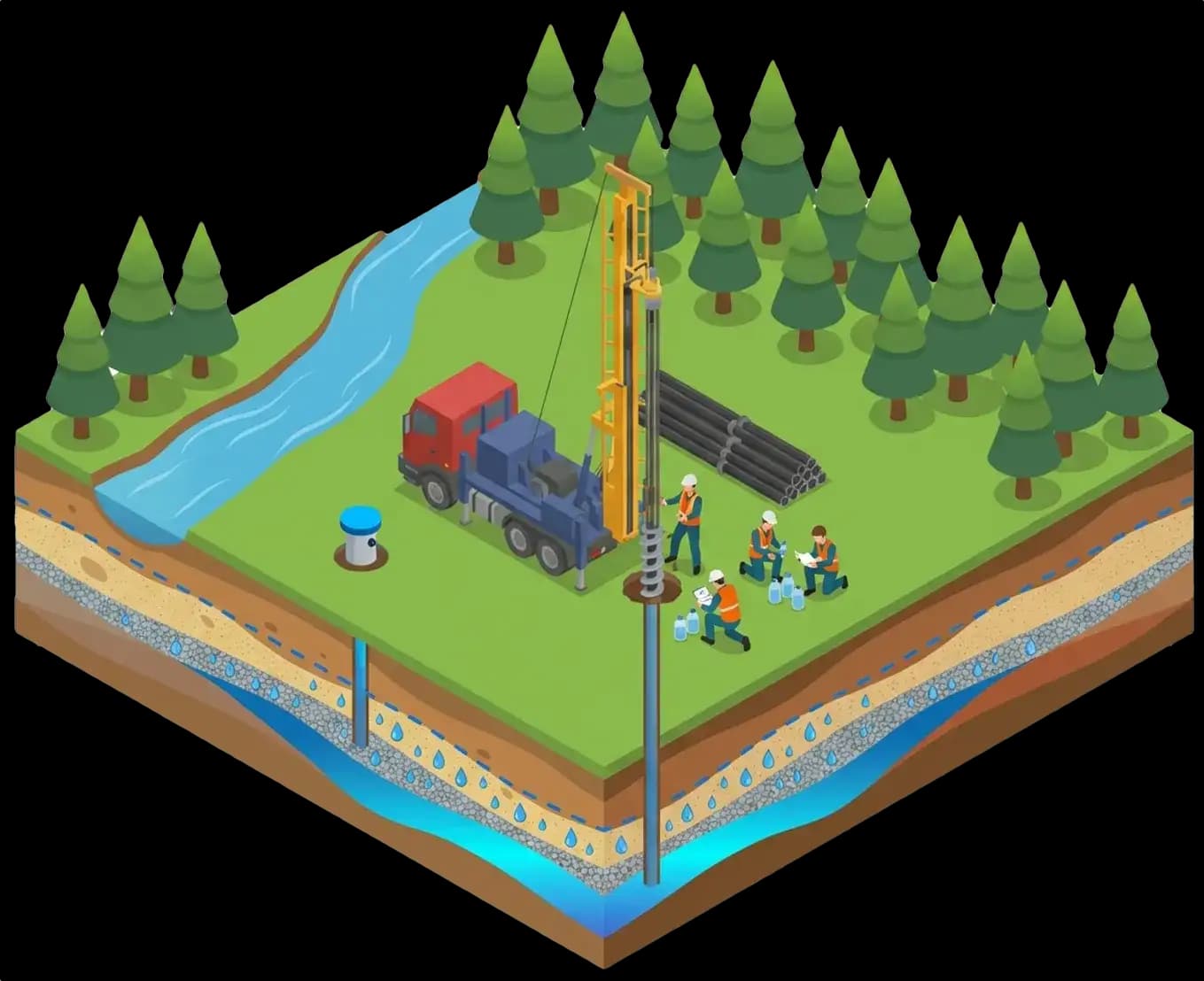 Hydrogeologický prieskum v teréne